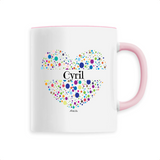 Mug - Cyril (Coeur) - 6 Coloris - Cadeau Unique & Tendre - Cadeau Personnalisable - Cadeaux-Positifs.com -Unique-Rose-