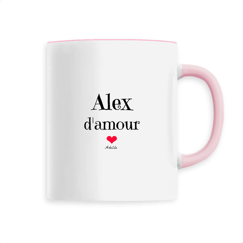 Cadeau anniversaire : Mug - Alex d'amour - 6 Coloris - Cadeau Original & Tendre - Cadeau Personnalisable - Cadeaux-Positifs.com -Unique-Rose-