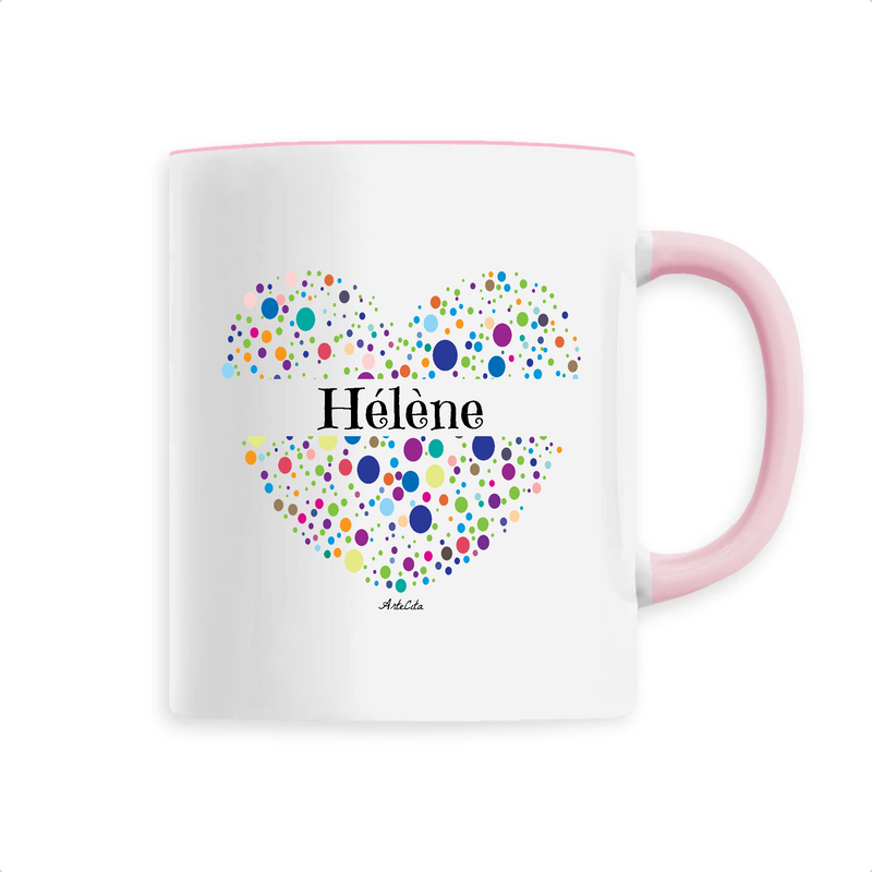 Cadeau anniversaire : Mug - Hélène (Coeur) - 6 Coloris - Cadeau Unique & Tendre - Cadeau Personnalisable - Cadeaux-Positifs.com -Unique-Rose-