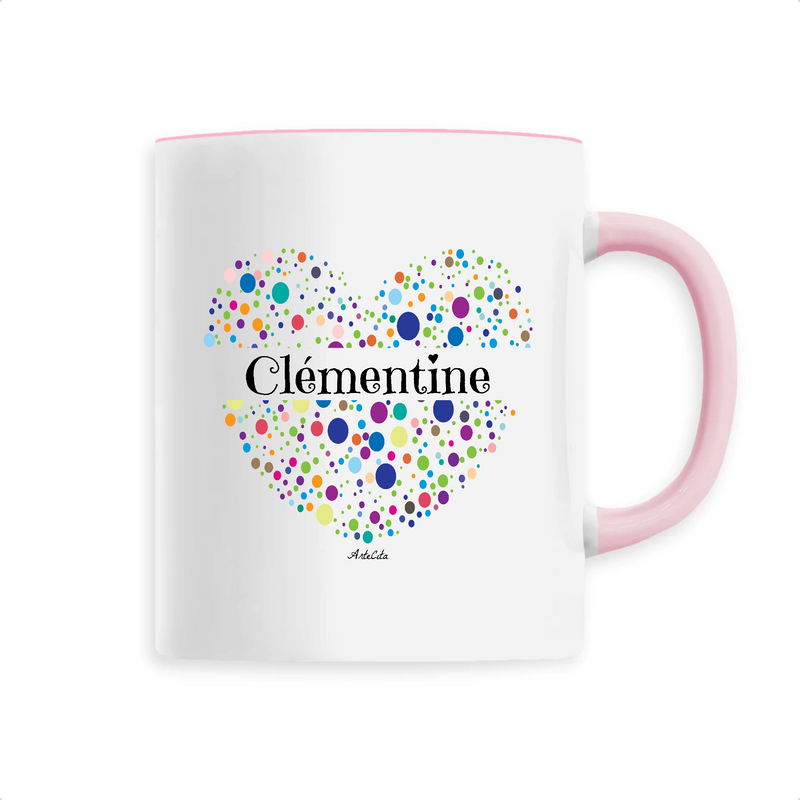 Cadeau anniversaire : Mug - Clémentine (Coeur) - 6 Coloris - Cadeau Unique & Tendre - Cadeau Personnalisable - Cadeaux-Positifs.com -Unique-Rose-