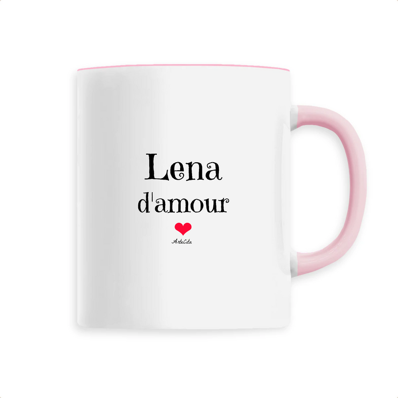 Cadeau anniversaire : Mug - Lena d'amour - 6 Coloris - Cadeau Original & Tendre - Cadeau Personnalisable - Cadeaux-Positifs.com -Unique-Rose-