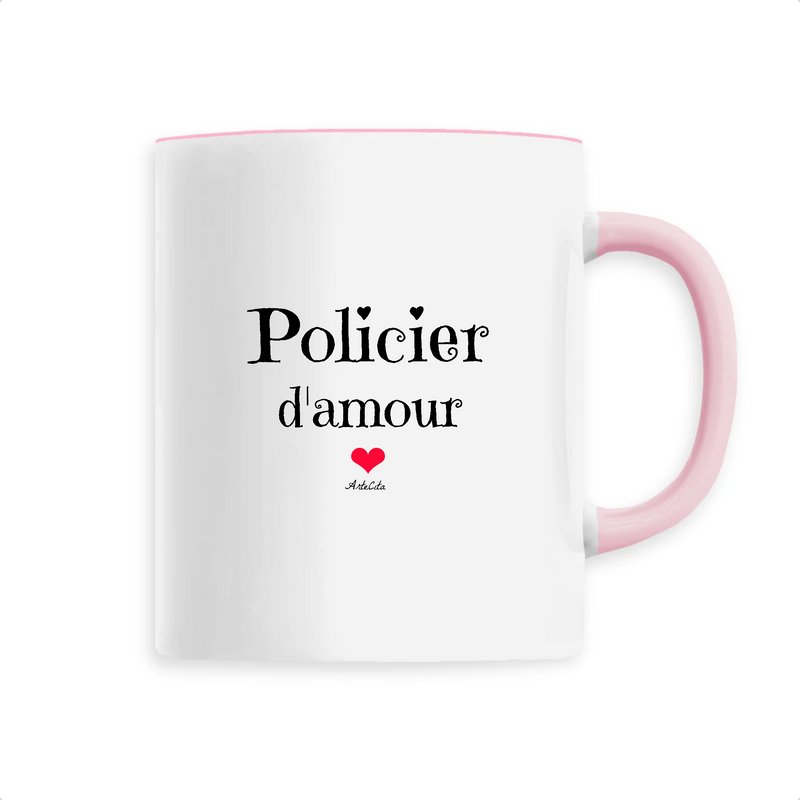 Cadeau anniversaire : Mug - Policier d'amour - 6 Coloris - Cadeau Original & Unique - Cadeau Personnalisable - Cadeaux-Positifs.com -Unique-Rose-