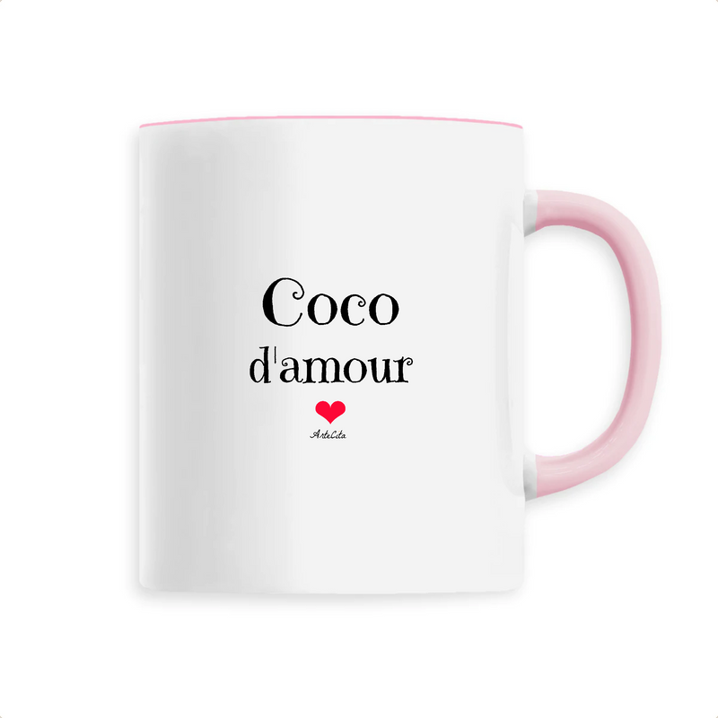 Cadeau anniversaire : Mug - Coco d'amour - 6 Coloris - Cadeau Original & Tendre - Cadeau Personnalisable - Cadeaux-Positifs.com -Unique-Rose-