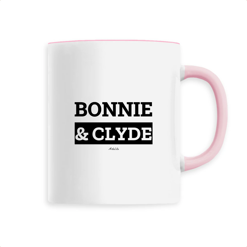 Cadeau anniversaire : Mug - Bonnie & Clyde - 6 Coloris - Cadeau Original & Mythique - Cadeau Personnalisable - Cadeaux-Positifs.com -Unique-Rose-