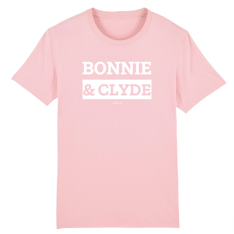 Cadeau anniversaire : T-Shirt Premium - Bonnie & Clyde - Coton Bio - 12 Coloris - Mythique - Cadeau Personnalisable - Cadeaux-Positifs.com -XS-Rose-