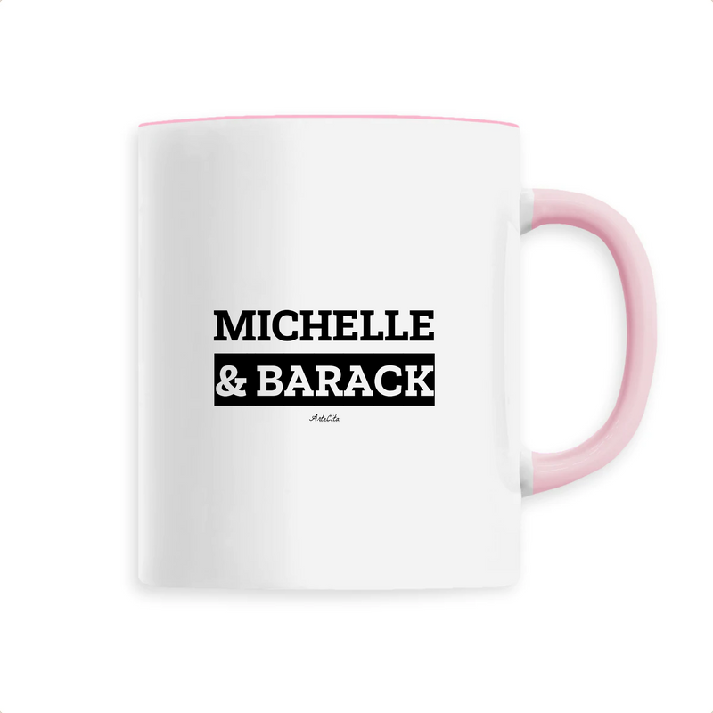Cadeau anniversaire : Mug - Michelle & Barack - 6 Coloris - Cadeau Original & Mythique - Cadeau Personnalisable - Cadeaux-Positifs.com -Unique-Rose-