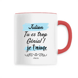 Mug - Julien je t'aime - 6 Coloris - Cadeau Tendre - Cadeau Personnalisable - Cadeaux-Positifs.com -Unique-Rouge-