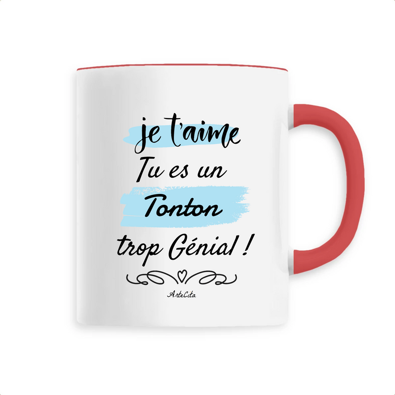 Cadeau anniversaire : Mug - Tonton je t'aime - 6 Coloris - Cadeau Original - Cadeau Personnalisable - Cadeaux-Positifs.com -Unique-Rouge-