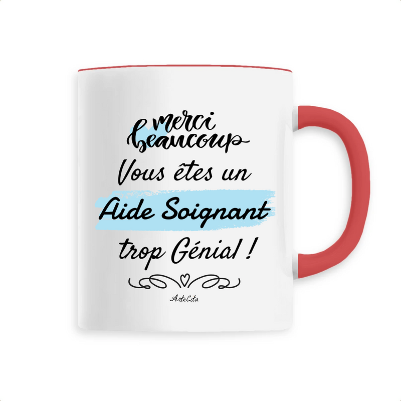 Cadeau anniversaire : Mug - Merci Aide Soignant - 6 Coloris - Cadeau Original - Cadeau Personnalisable - Cadeaux-Positifs.com -Unique-Rouge-