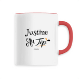 Mug - Justine au Top - 6 Coloris - Cadeau Original - Cadeau Personnalisable - Cadeaux-Positifs.com -Unique-Rouge-