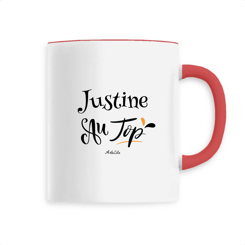 Cadeau anniversaire : Mug - Justine au Top - 6 Coloris - Cadeau Original - Cadeau Personnalisable - Cadeaux-Positifs.com -Unique-Rouge-