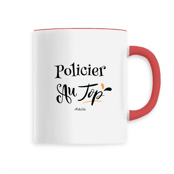 Mug - Policier au Top - 6 Coloris - Cadeau Original - Cadeau Personnalisable - Cadeaux-Positifs.com -Unique-Rouge-