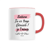 Mug - Sabine je t'aime - 6 Coloris - Cadeau Tendre - Cadeau Personnalisable - Cadeaux-Positifs.com -Unique-Rouge-