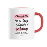 Mug - Christelle je t'aime - 6 Coloris - Cadeau Tendre - Cadeau Personnalisable - Cadeaux-Positifs.com -Unique-Rouge-