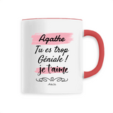 Mug - Agathe je t'aime - 6 Coloris - Cadeau Tendre & Original - Cadeau Personnalisable - Cadeaux-Positifs.com -Unique-Rouge-