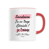 Mug - Sandrine je t'aime - 6 Coloris - Cadeau Tendre & Original - Cadeau Personnalisable - Cadeaux-Positifs.com -Unique-Rouge-