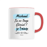Mug - Michael je t'aime - 6 Coloris - Cadeau Tendre & Original - Cadeau Personnalisable - Cadeaux-Positifs.com -Unique-Rouge-