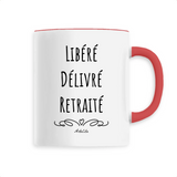 Mug - Libéré, Délivré, Retraité - 6 Coloris - Cadeau Original - Cadeau Personnalisable - Cadeaux-Positifs.com -Unique-Rouge-