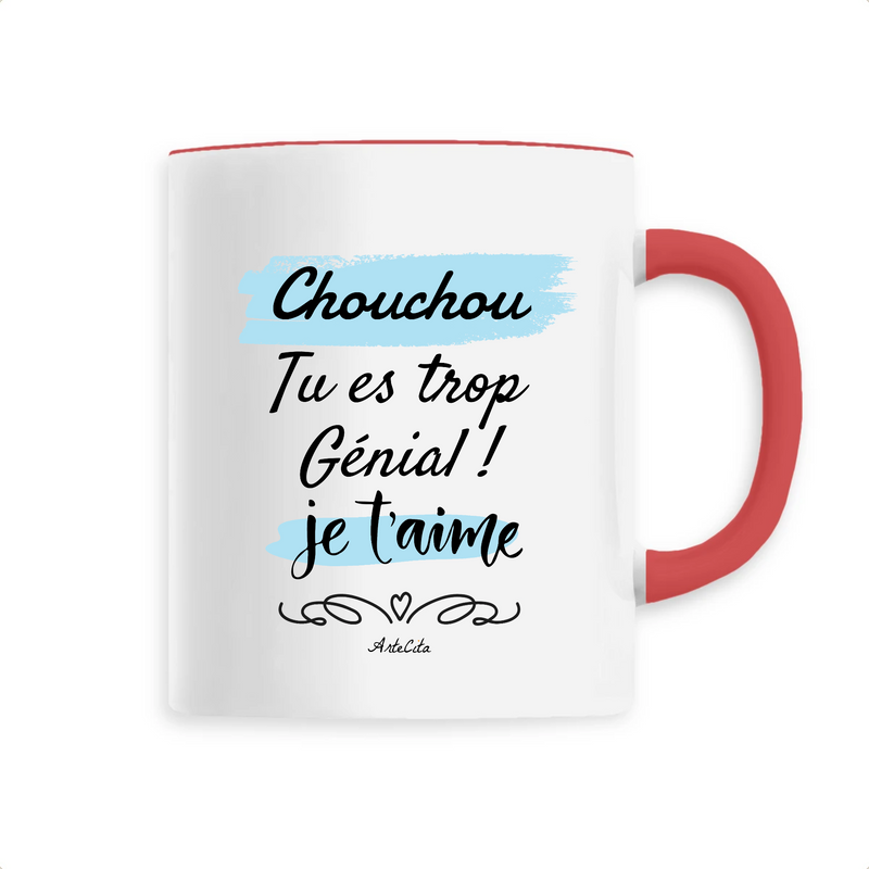 Cadeau anniversaire : Mug - Chouchou je t'aime - 6 Coloris - Cadeau Tendre & Original - Cadeau Personnalisable - Cadeaux-Positifs.com -Unique-Rouge-
