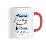 Mug - Maxime je t'aime - 6 Coloris - Cadeau Tendre & Original - Cadeau Personnalisable - Cadeaux-Positifs.com -Unique-Rouge-