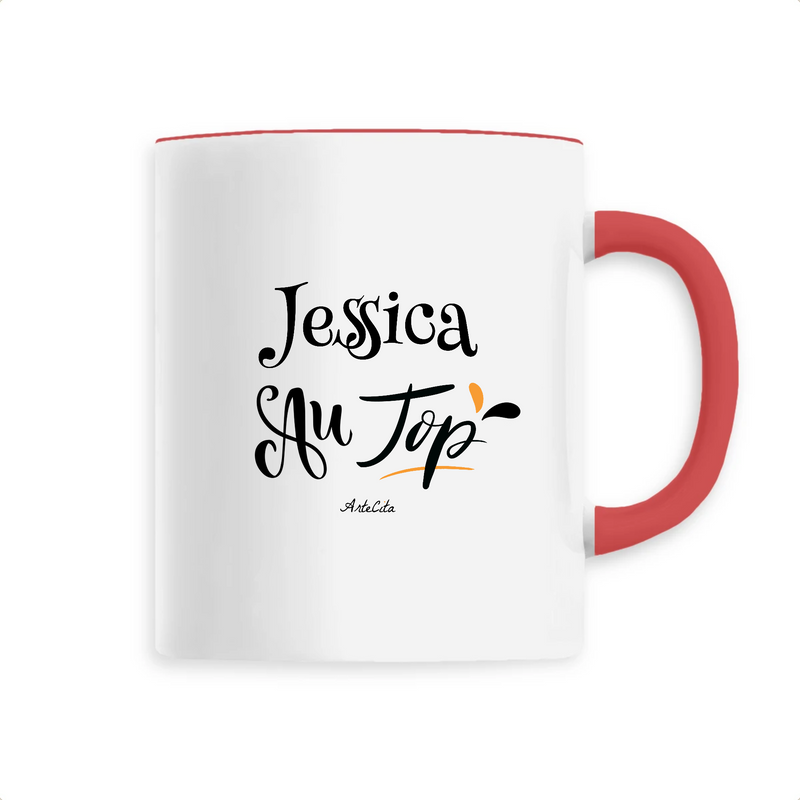 Cadeau anniversaire : Mug - Jessica au Top - 6 Coloris - Cadeau Original - Cadeau Personnalisable - Cadeaux-Positifs.com -Unique-Rouge-