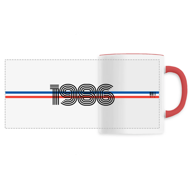 Cadeau anniversaire : Mug - Année 1986 - 6 Coloris - Cadeau Original - Cadeau Personnalisable - Cadeaux-Positifs.com -Unique-Rouge-