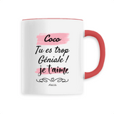 Mug - Coco je t'aime - 6 Coloris - Cadeau Tendre & Original - Cadeau Personnalisable - Cadeaux-Positifs.com -Unique-Rouge-
