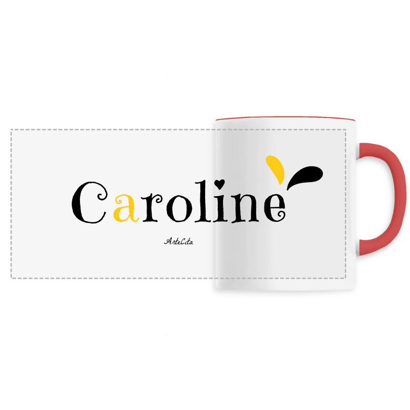 Cadeau anniversaire : Mug - Caroline - 6 Coloris - Cadeau Original - Cadeau Personnalisable - Cadeaux-Positifs.com -Unique-Rouge-