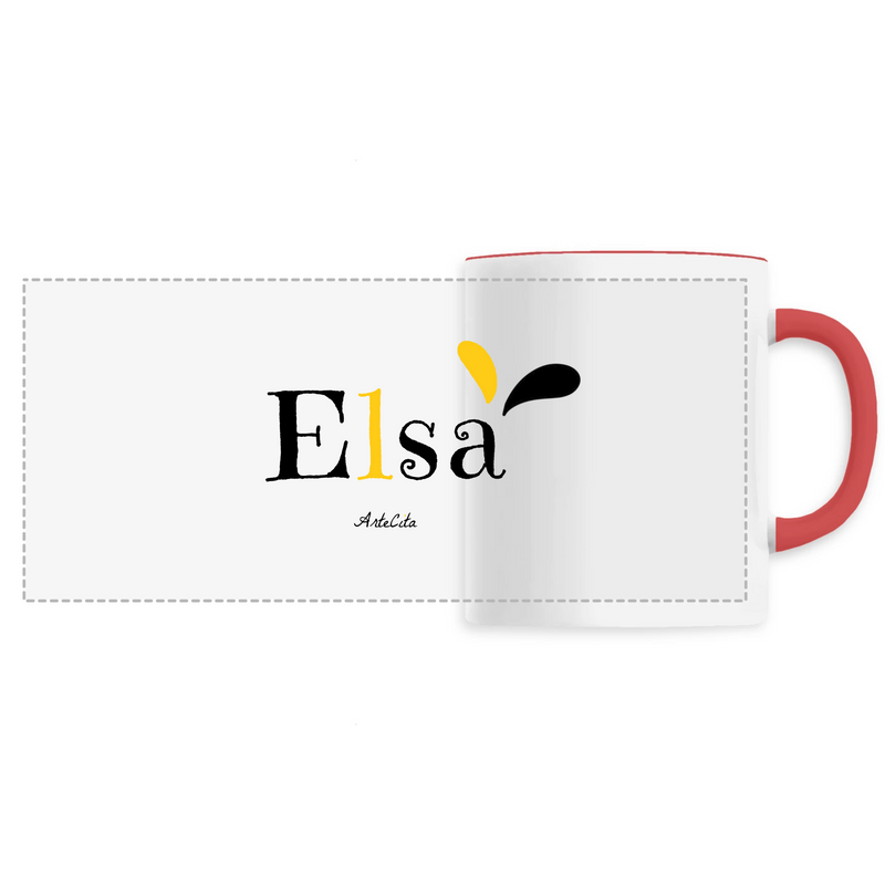 Cadeau anniversaire : Mug - Elsa - 6 Coloris - Cadeau Original - Cadeau Personnalisable - Cadeaux-Positifs.com -Unique-Rouge-