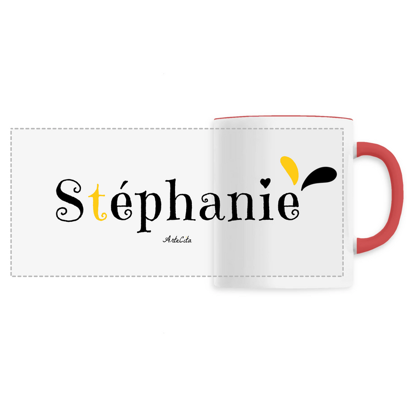 Cadeau anniversaire : Mug - Stéphanie - 6 Coloris - Cadeau Original - Cadeau Personnalisable - Cadeaux-Positifs.com -Unique-Rouge-