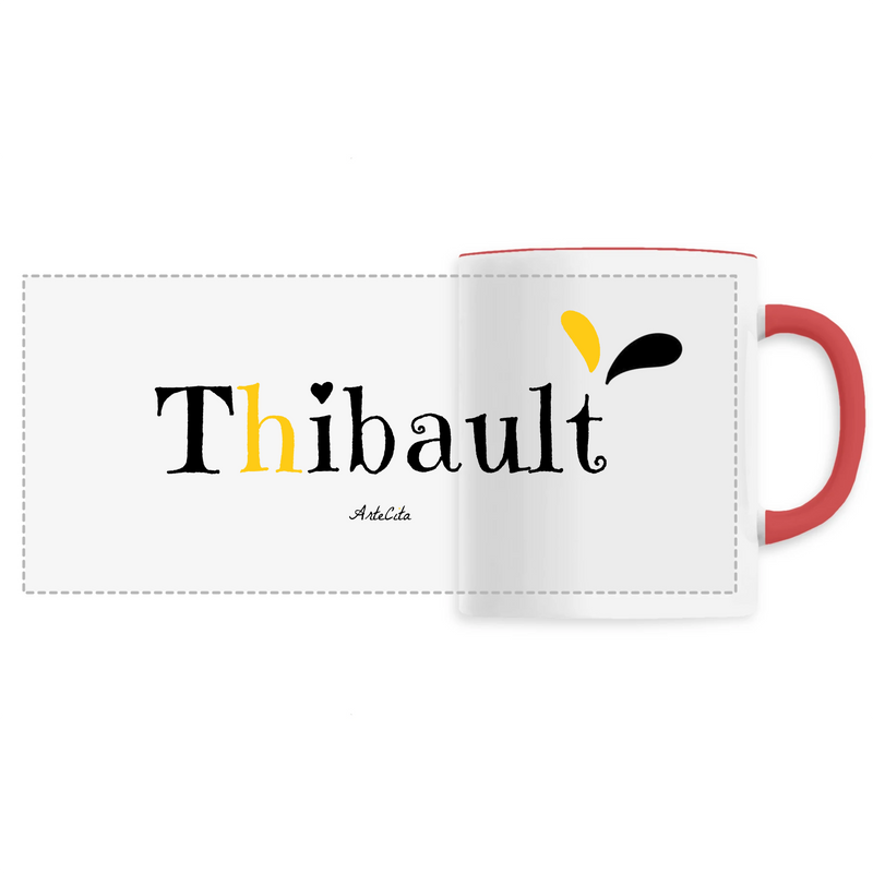 Cadeau anniversaire : Mug - Thibault - 6 Coloris - Cadeau Original - Cadeau Personnalisable - Cadeaux-Positifs.com -Unique-Rouge-