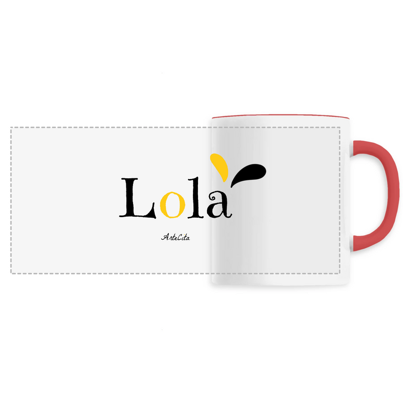 Cadeau anniversaire : Mug - Lola - 6 Coloris - Cadeau Original - Cadeau Personnalisable - Cadeaux-Positifs.com -Unique-Rouge-