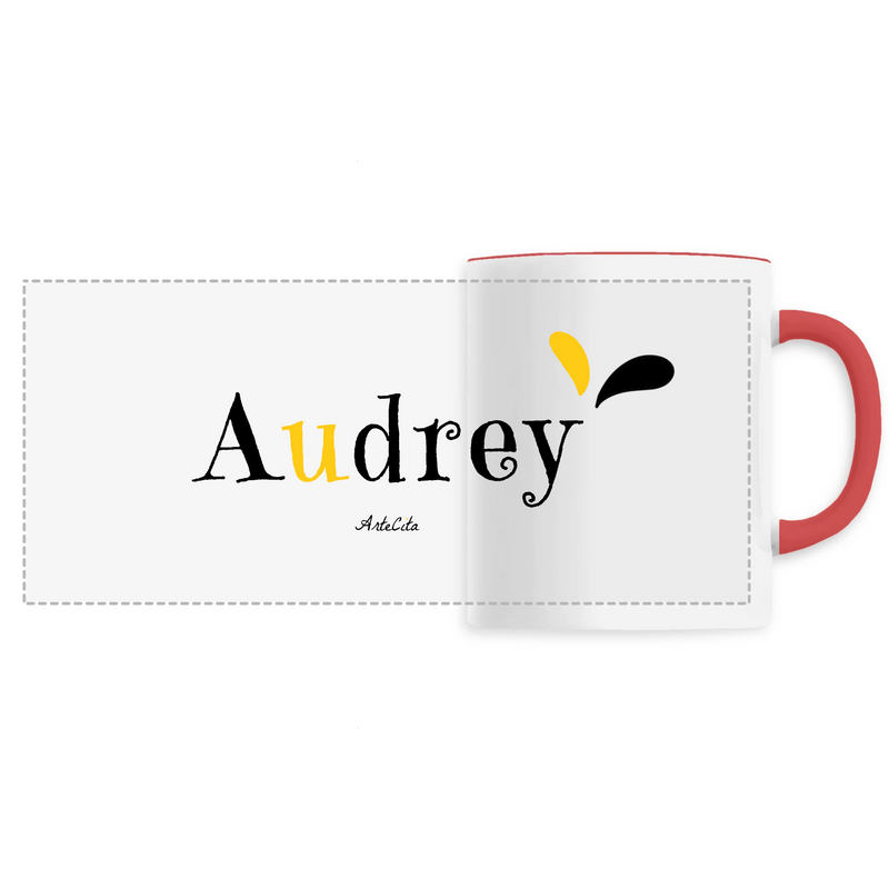 Cadeau anniversaire : Mug - Audrey - 6 Coloris - Cadeau Original - Cadeau Personnalisable - Cadeaux-Positifs.com -Unique-Rouge-