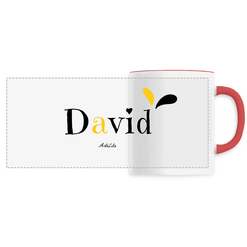 Cadeau anniversaire : Mug - David - 6 Coloris - Cadeau Original - Cadeau Personnalisable - Cadeaux-Positifs.com -Unique-Rouge-