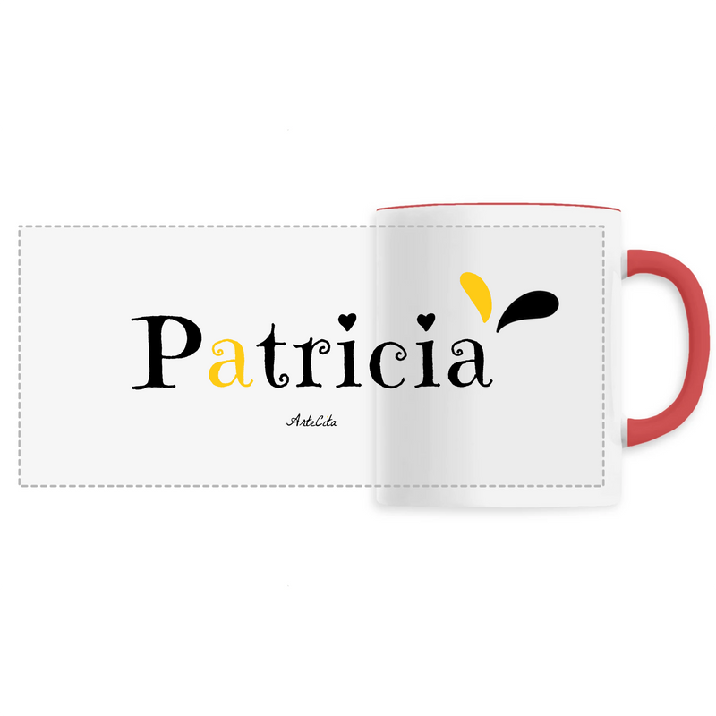 Cadeau anniversaire : Mug - Patricia - 6 Coloris - Cadeau Original - Cadeau Personnalisable - Cadeaux-Positifs.com -Unique-Rouge-