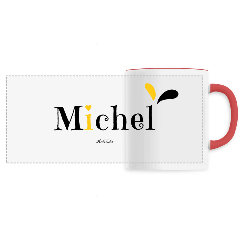 Cadeau anniversaire : Mug - Michel - 6 Coloris - Cadeau Original - Cadeau Personnalisable - Cadeaux-Positifs.com -Unique-Rouge-