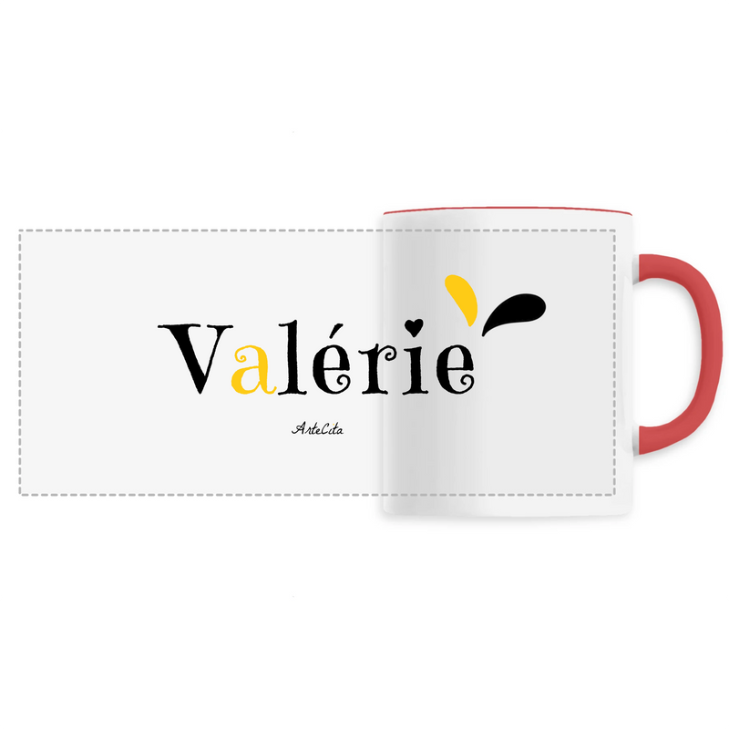 Cadeau anniversaire : Mug - Valérie - 6 Coloris - Cadeau Original - Cadeau Personnalisable - Cadeaux-Positifs.com -Unique-Rouge-