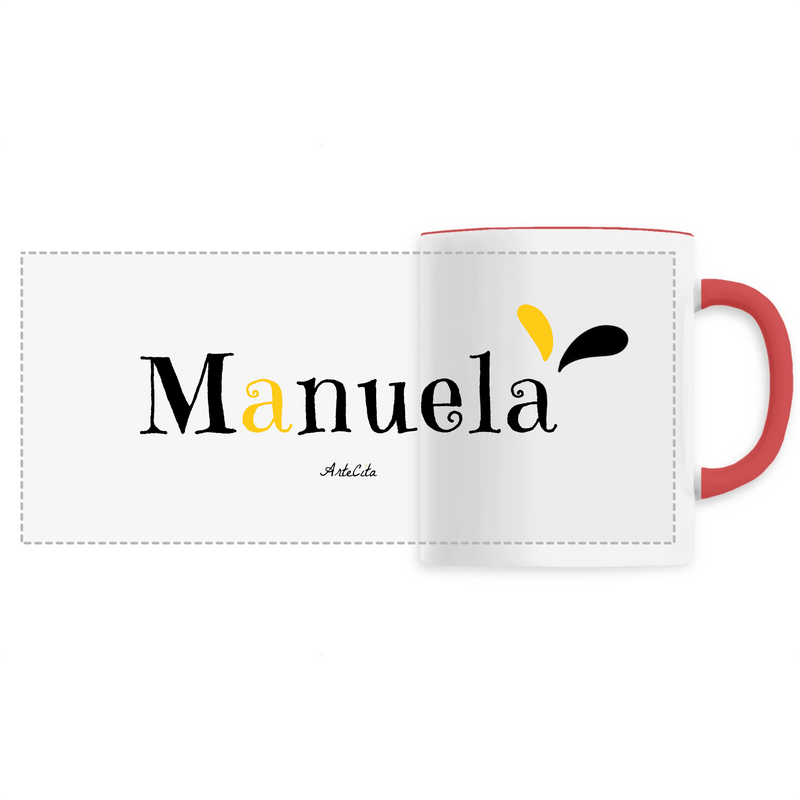 Cadeau anniversaire : Mug - Manuela - 6 Coloris - Cadeau Original - Cadeau Personnalisable - Cadeaux-Positifs.com -Unique-Rouge-
