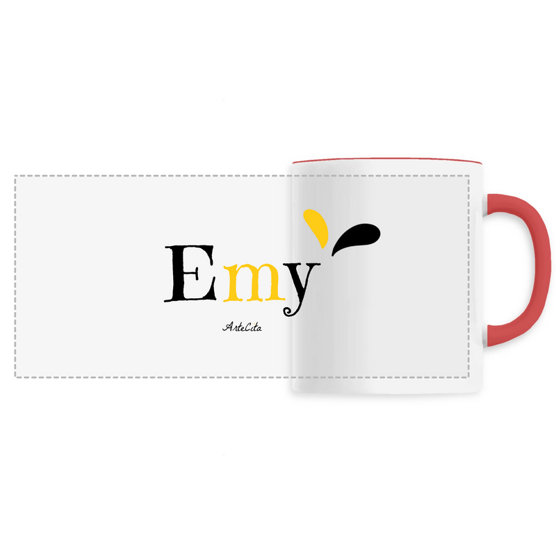 Cadeau anniversaire : Mug - Emy - 6 Coloris - Cadeau Original - Cadeau Personnalisable - Cadeaux-Positifs.com -Unique-Rouge-