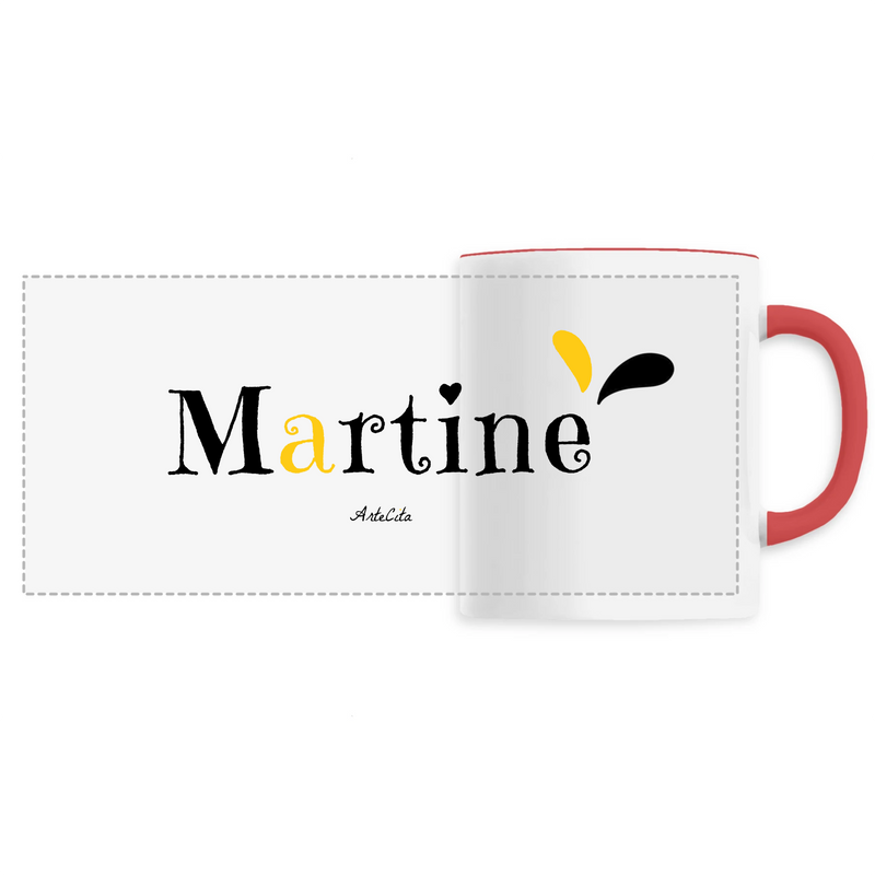 Cadeau anniversaire : Mug - Martine - 6 Coloris - Cadeau Original - Cadeau Personnalisable - Cadeaux-Positifs.com -Unique-Rouge-
