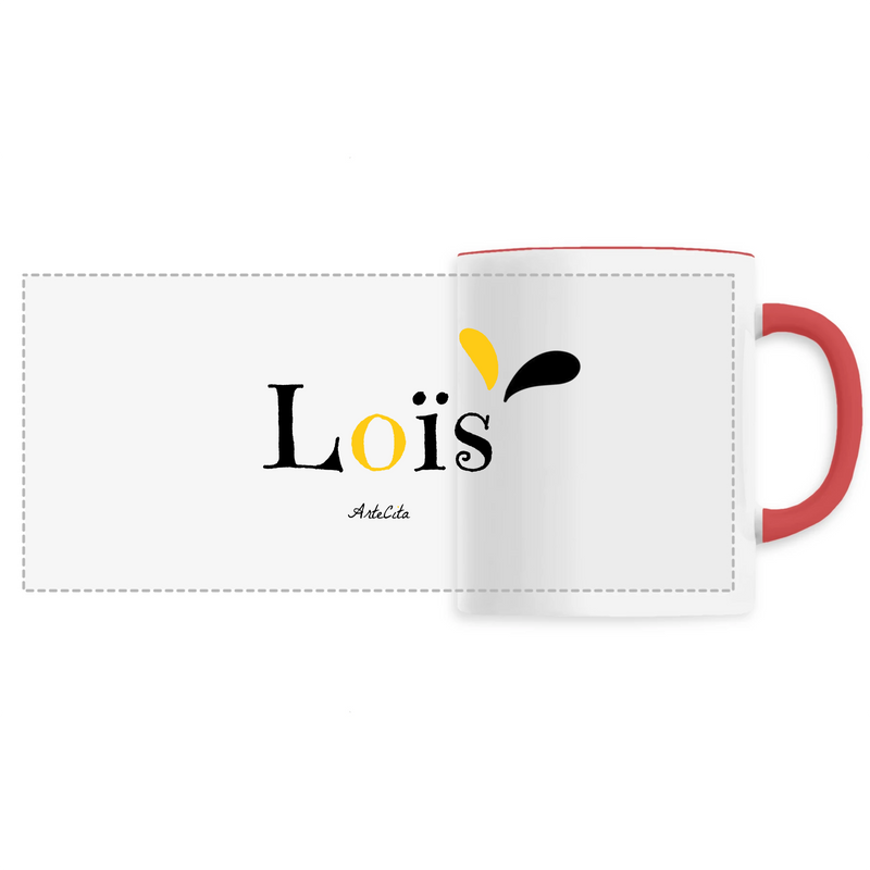 Cadeau anniversaire : Mug - Loïs - 6 Coloris - Cadeau Original - Cadeau Personnalisable - Cadeaux-Positifs.com -Unique-Rouge-