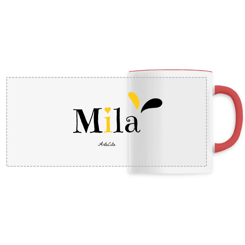 Cadeau anniversaire : Mug - Mila - 6 Coloris - Cadeau Original - Cadeau Personnalisable - Cadeaux-Positifs.com -Unique-Rouge-