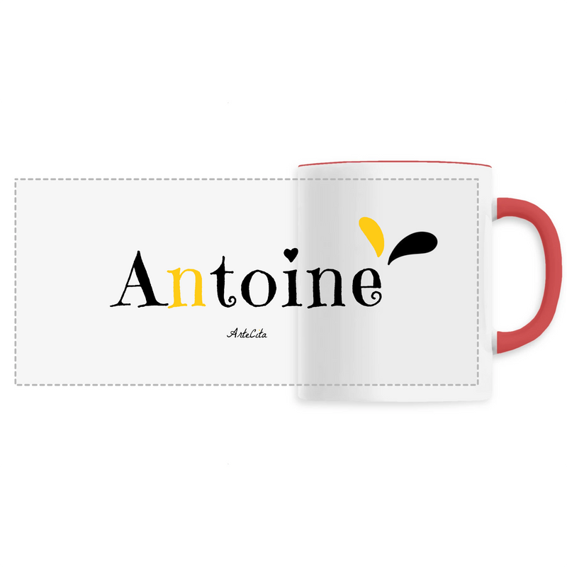 Cadeau anniversaire : Mug - Antoine - 6 Coloris - Cadeau Original - Cadeau Personnalisable - Cadeaux-Positifs.com -Unique-Rouge-