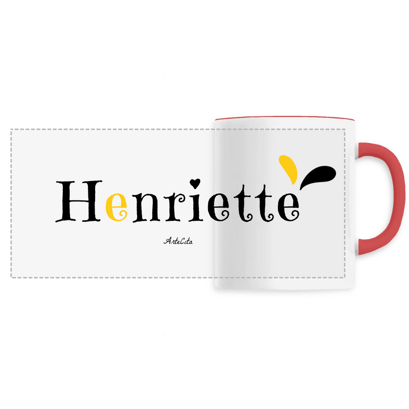 Cadeau anniversaire : Mug - Henriette - 6 Coloris - Cadeau Original - Cadeau Personnalisable - Cadeaux-Positifs.com -Unique-Rouge-