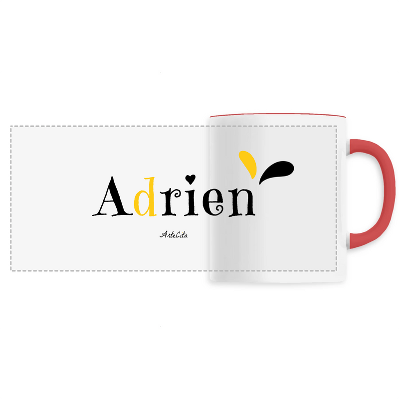 Cadeau anniversaire : Mug - Adrien - 6 Coloris - Cadeau Original - Cadeau Personnalisable - Cadeaux-Positifs.com -Unique-Rouge-