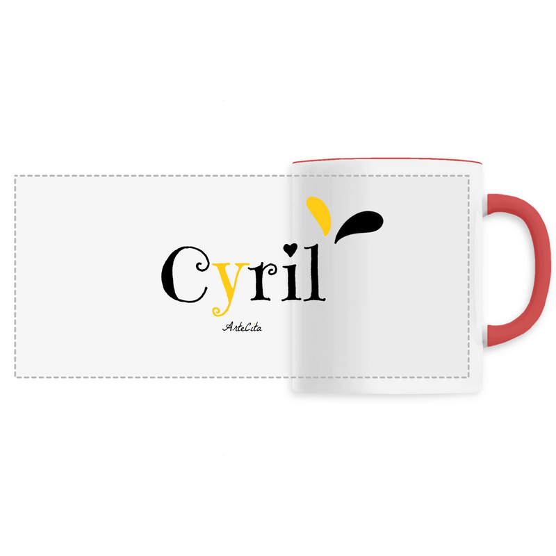 Cadeau anniversaire : Mug - Cyril - 6 Coloris - Cadeau Original - Cadeau Personnalisable - Cadeaux-Positifs.com -Unique-Rouge-