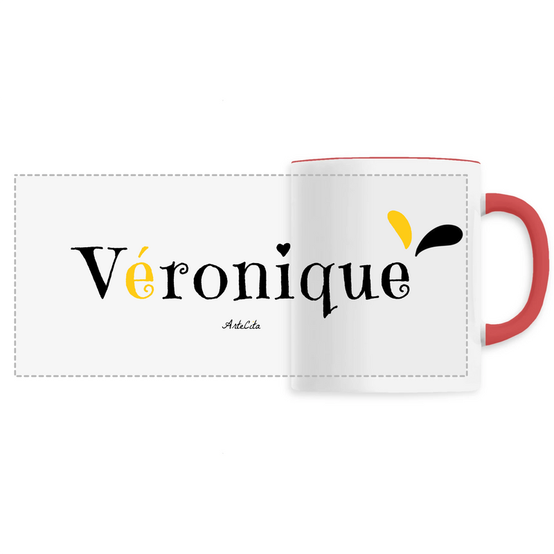 Cadeau anniversaire : Mug - Véronique - 6 Coloris - Cadeau Original - Cadeau Personnalisable - Cadeaux-Positifs.com -Unique-Rouge-