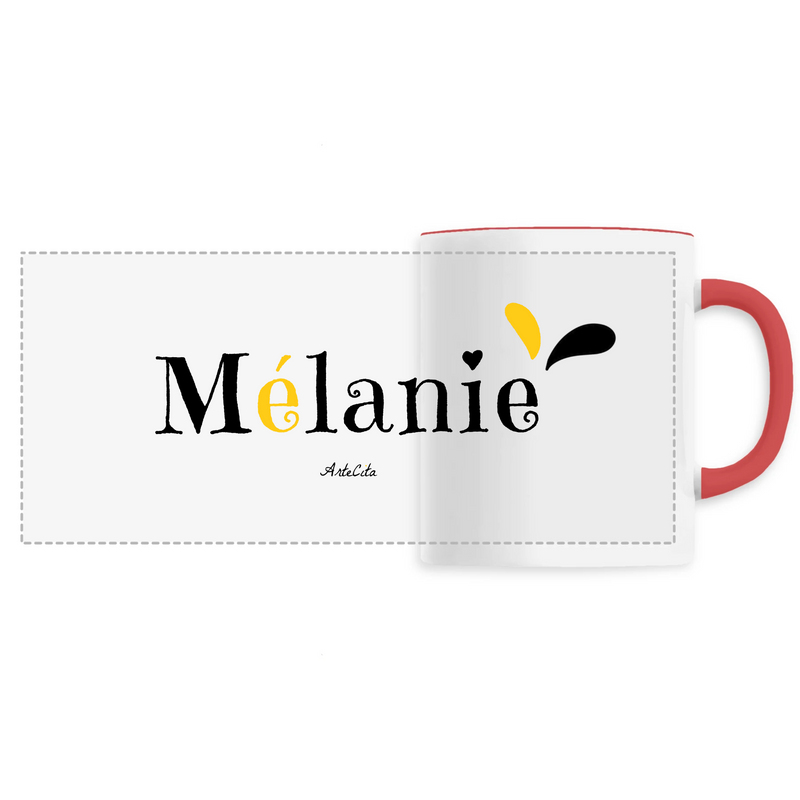 Cadeau anniversaire : Mug - Mélanie - 6 Coloris - Cadeau Original - Cadeau Personnalisable - Cadeaux-Positifs.com -Unique-Rouge-