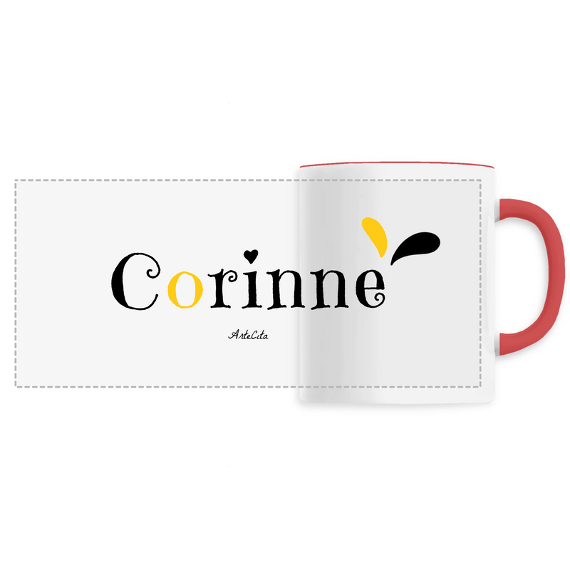 Cadeau anniversaire : Mug - Corinne - 6 Coloris - Cadeau Original - Cadeau Personnalisable - Cadeaux-Positifs.com -Unique-Rouge-