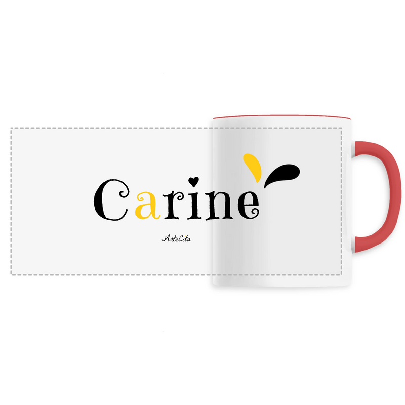 Cadeau anniversaire : Mug - Carine - 6 Coloris - Cadeau Original - Cadeau Personnalisable - Cadeaux-Positifs.com -Unique-Rouge-